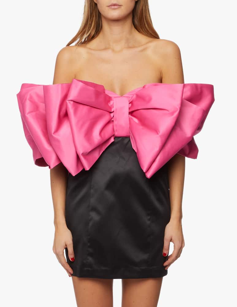 rinascente Rotate Natalie bicolor bow mini dress