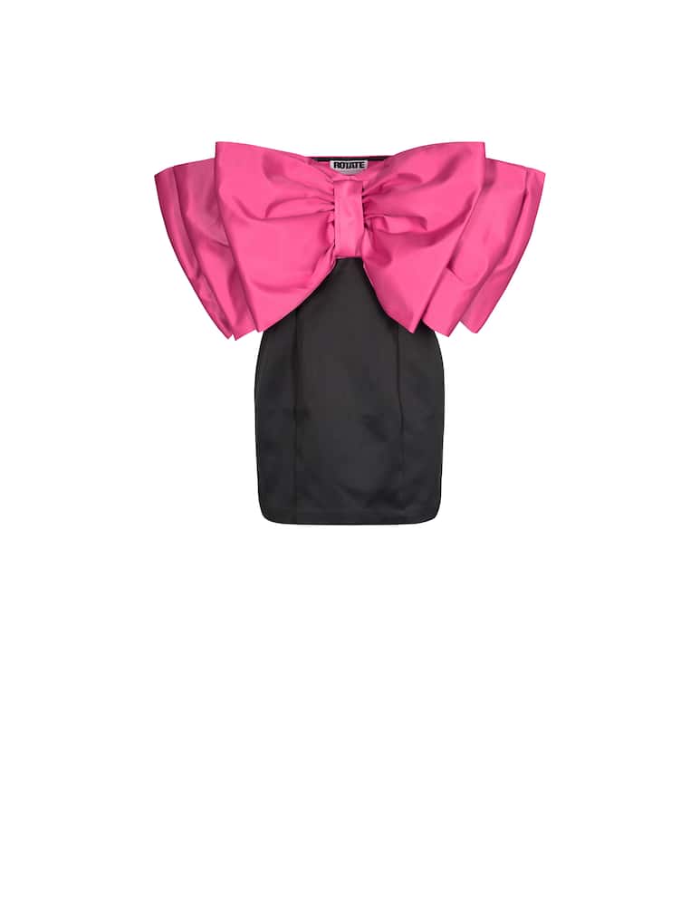 rinascente Rotate Natalie bicolor bow mini dress