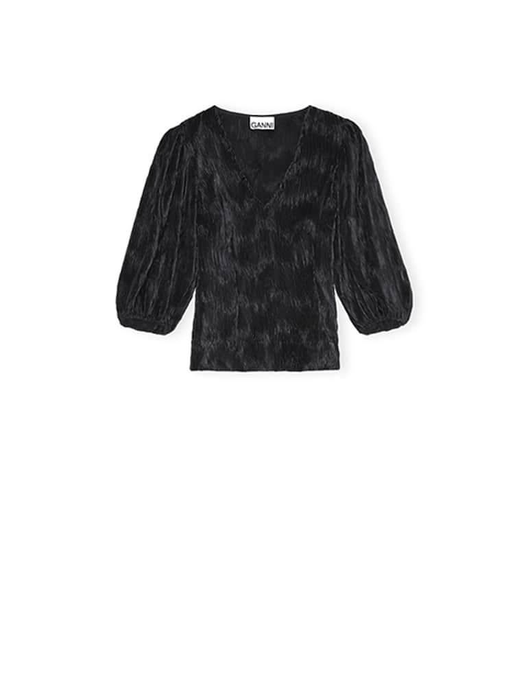 rinascente Ganni Pleated satin blouse