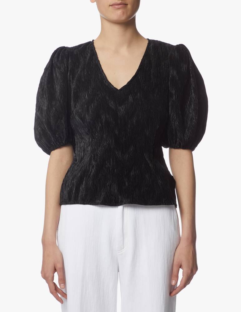 rinascente Ganni Pleated satin blouse