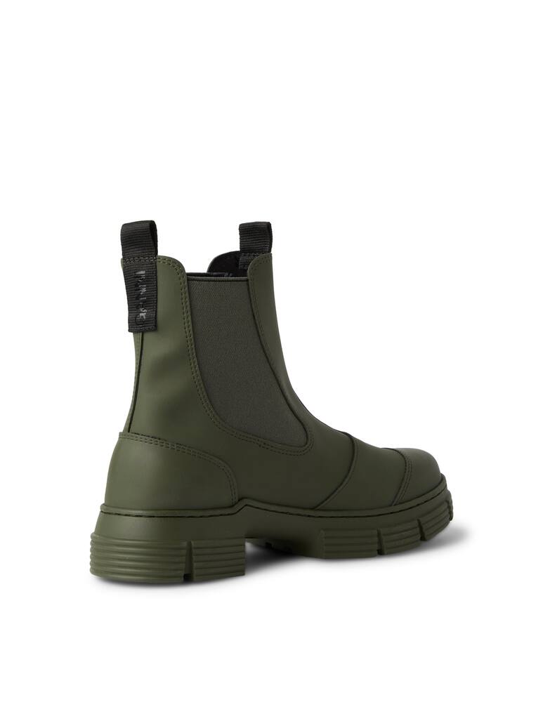 rinascente Ganni Recycled rubber ankle boots - olive