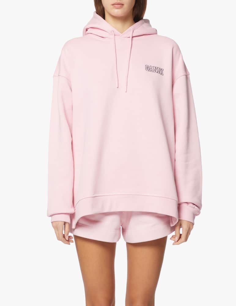 Ganni Hoodie with logo - pink - picture 1 Ganni Hoodie with logo - pink - picture 1