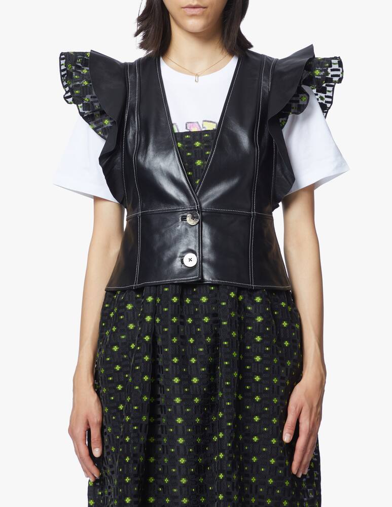 rinascente Ganni Leather top