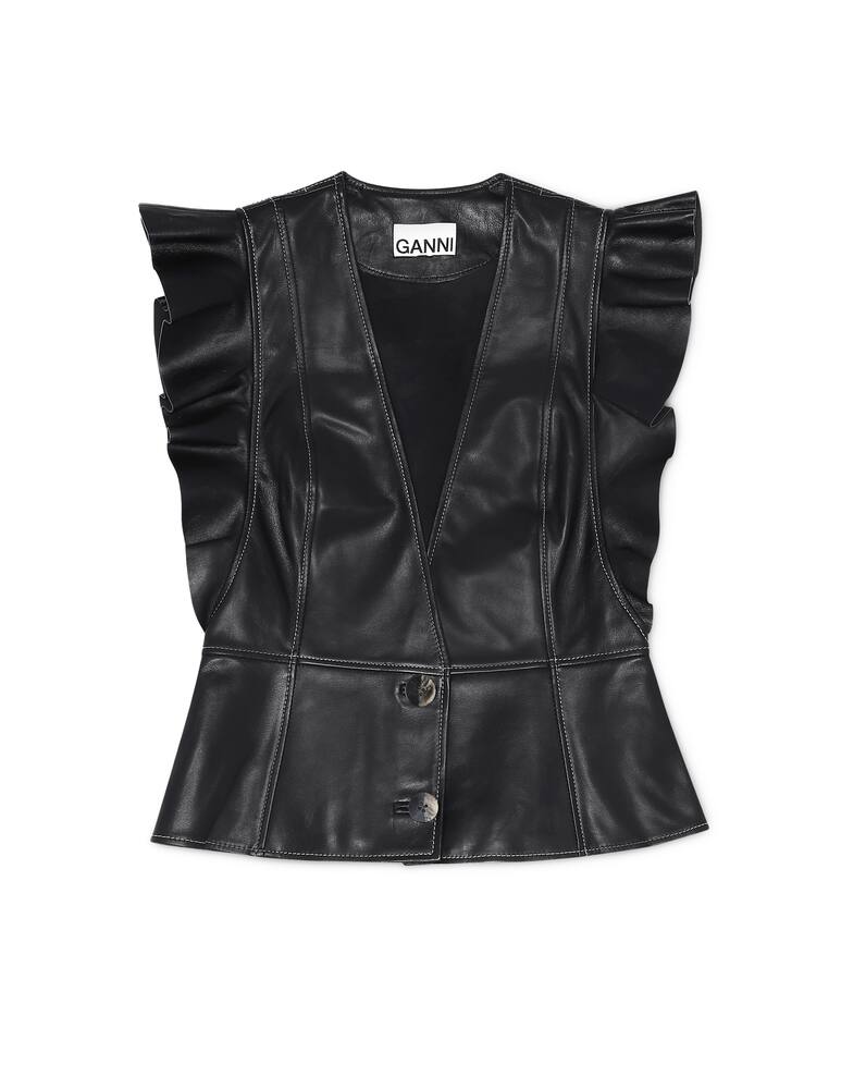 rinascente Ganni Leather top