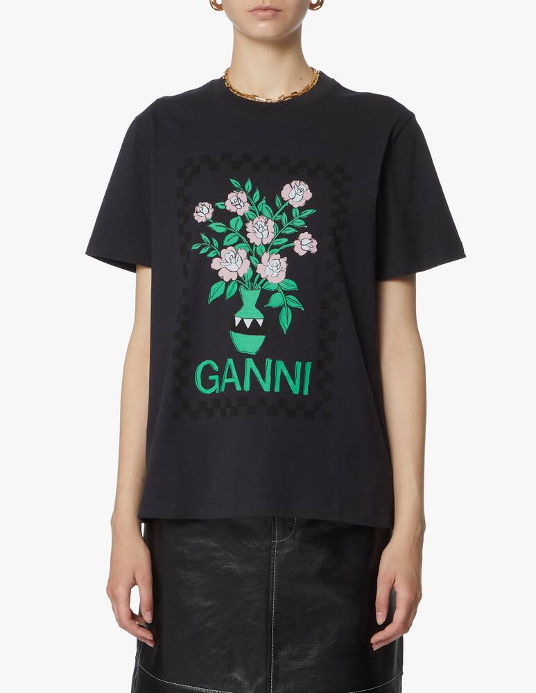 rinascente Ganni T-shirt in cotone con logo