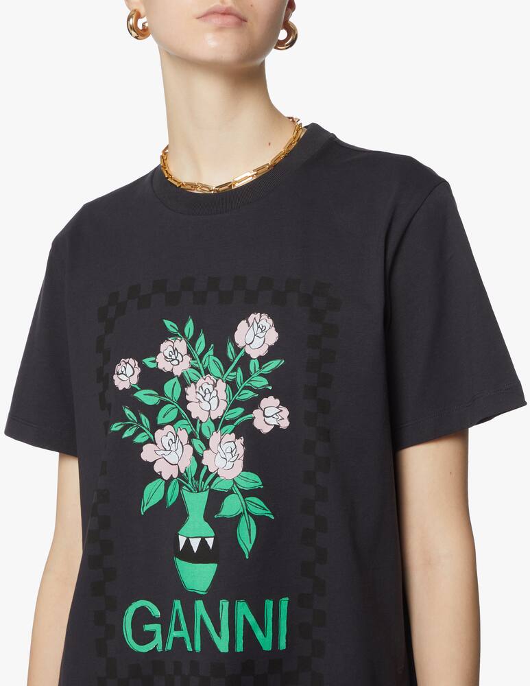 rinascente Ganni T-shirt in cotone con logo