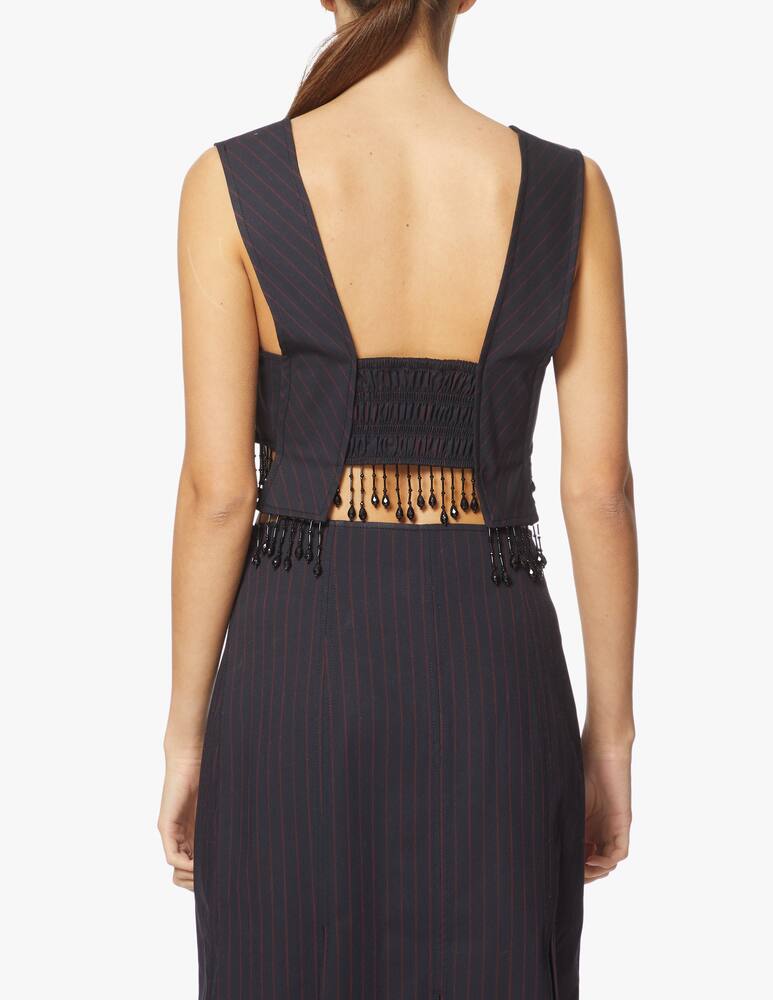 rinascente Ganni Crop top pearls - blue