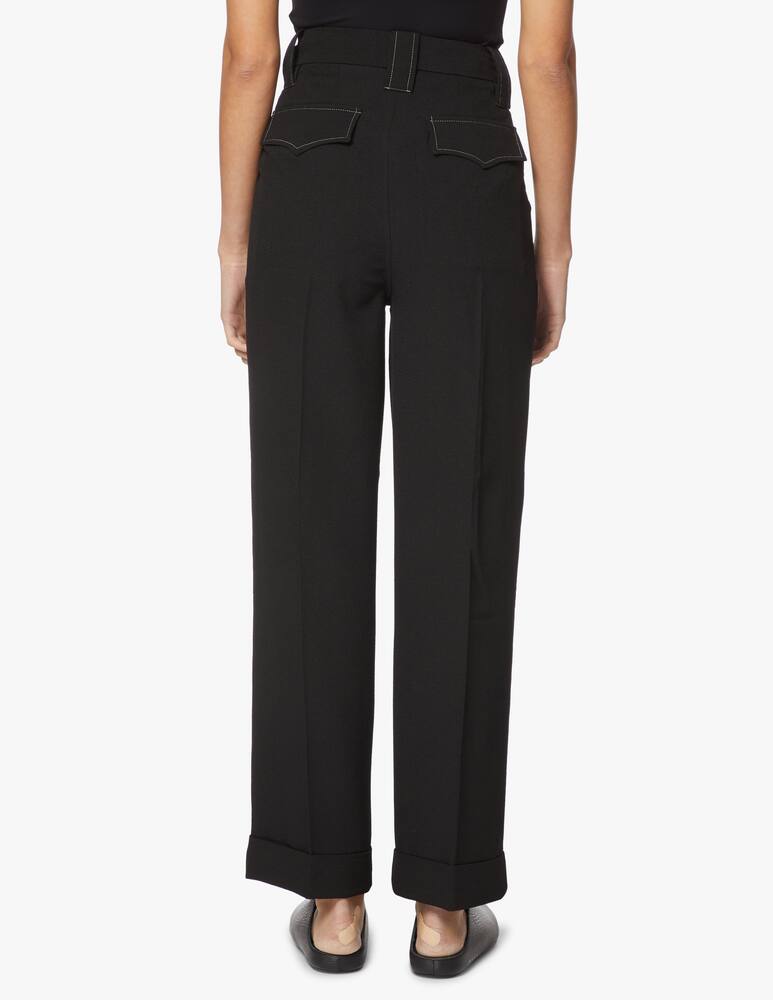 rinascente Ganni Pantaloni a vita alta e gamba dritta - nero