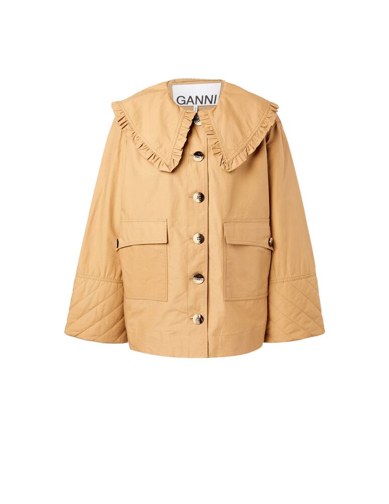 rinascente Ganni Giacca con tasche e collare grande - beige