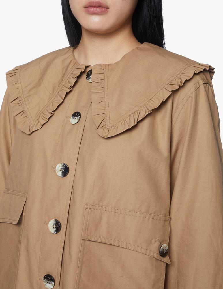 rinascente Ganni Giacca con tasche e collare grande - beige