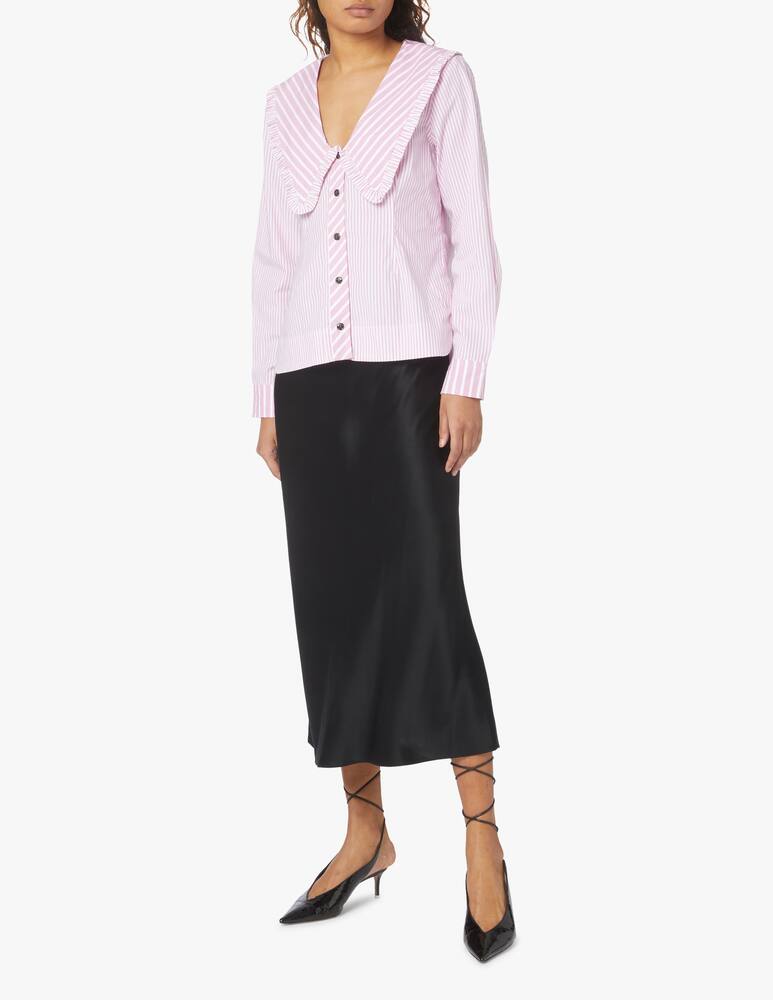 Ganni Camicia in cotone con collare grande - rosa - immagine 2 Ganni Camicia in cotone con collare grande - rosa - immagine 2