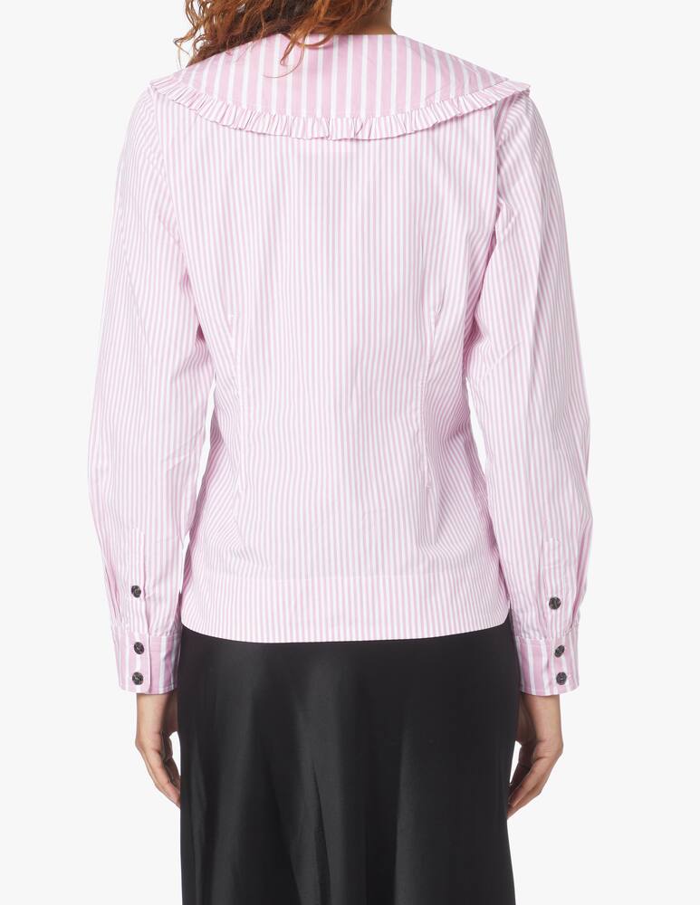 rinascente Ganni Camicia in cotone con collare grande - rosa