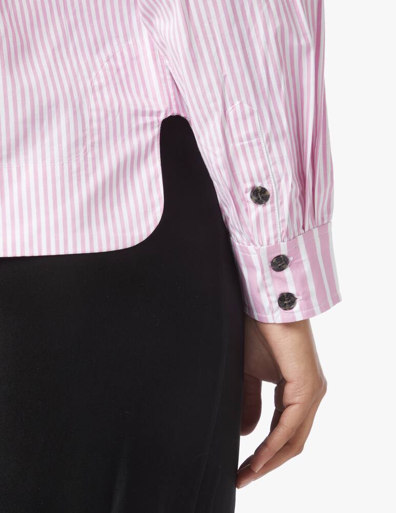 rinascente Ganni Camicia in cotone con collare grande - rosa