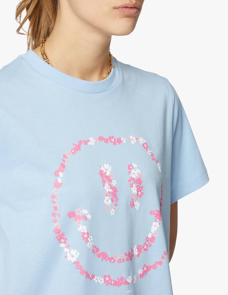 rinascente Ganni T-shirt girocollo Smile - azzurro