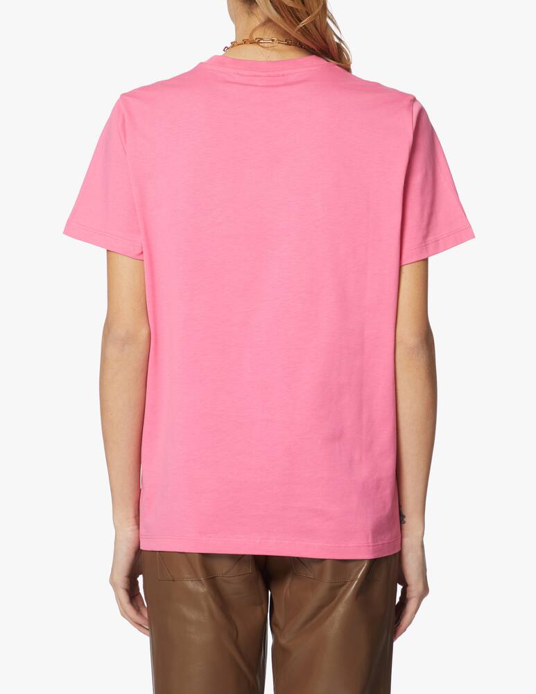 rinascente Ganni T-shirt girocollo con logo - rosa
