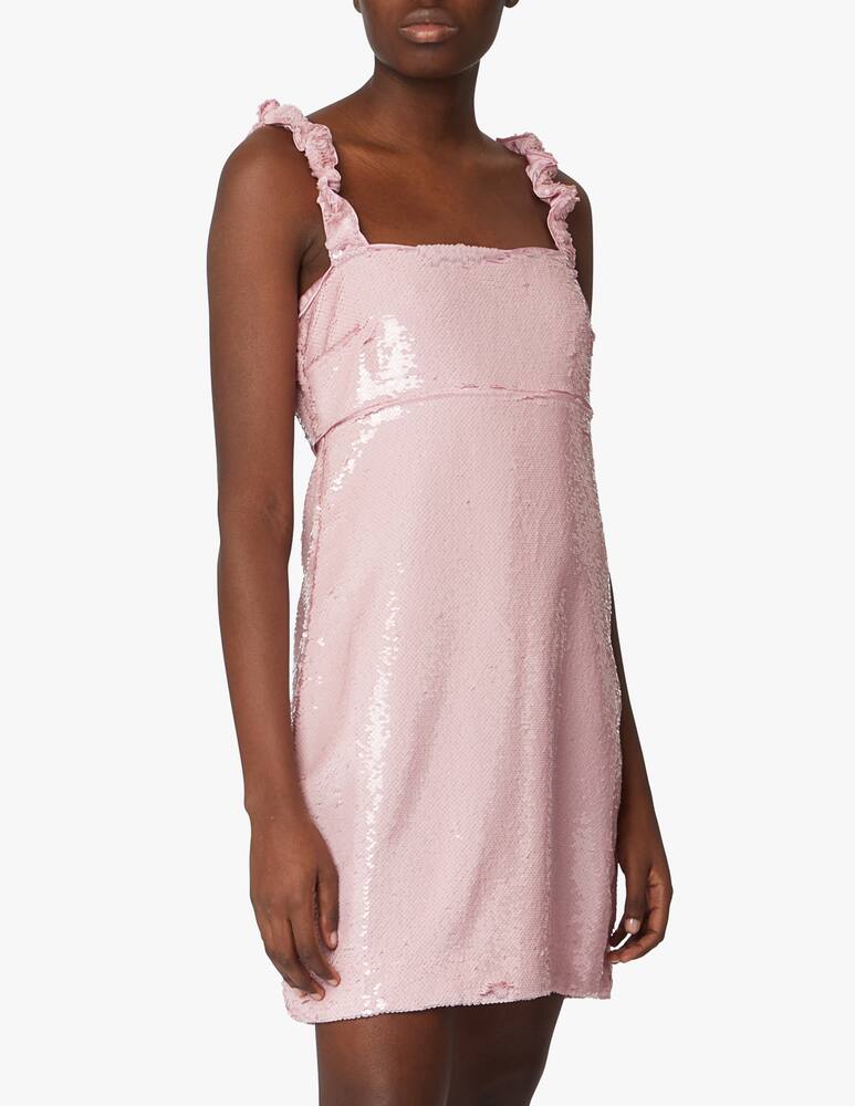 rinascente Ganni Vestito mini con paillettes - rosa
