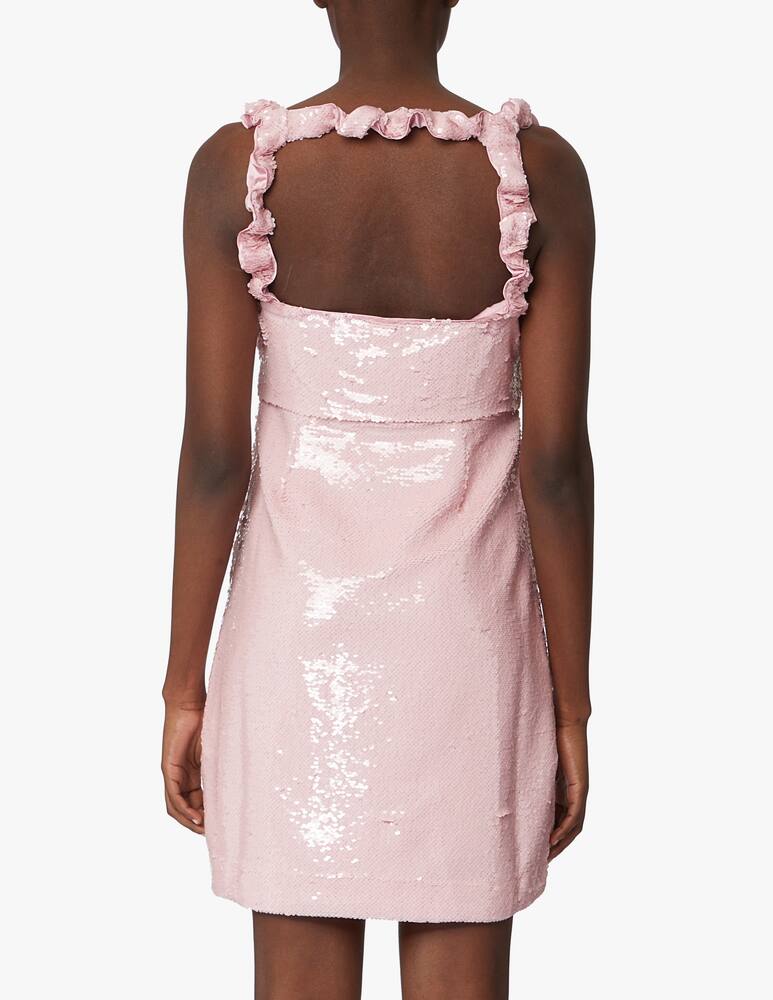 rinascente Ganni Vestito mini con paillettes - rosa