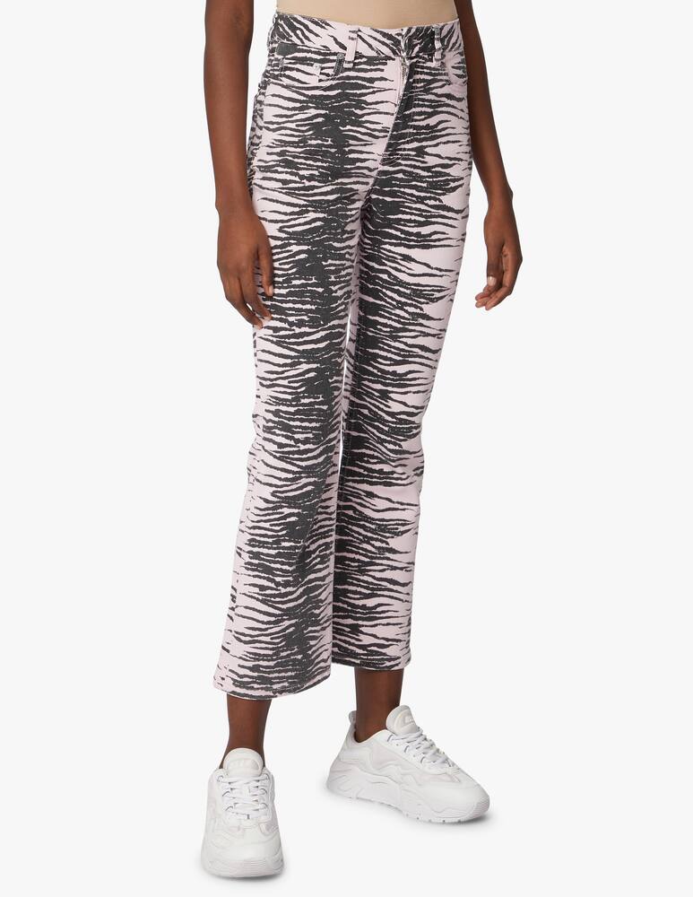 rinascente Ganni Jeans a zampa a stampa tigrata - nero