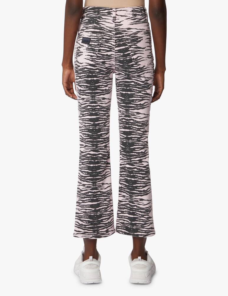 rinascente Ganni Jeans a zampa a stampa tigrata - nero