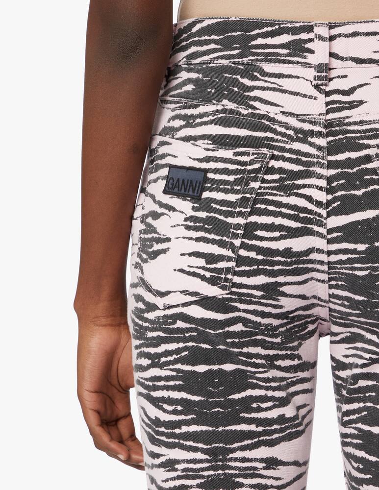 rinascente Ganni Jeans a zampa a stampa tigrata - nero