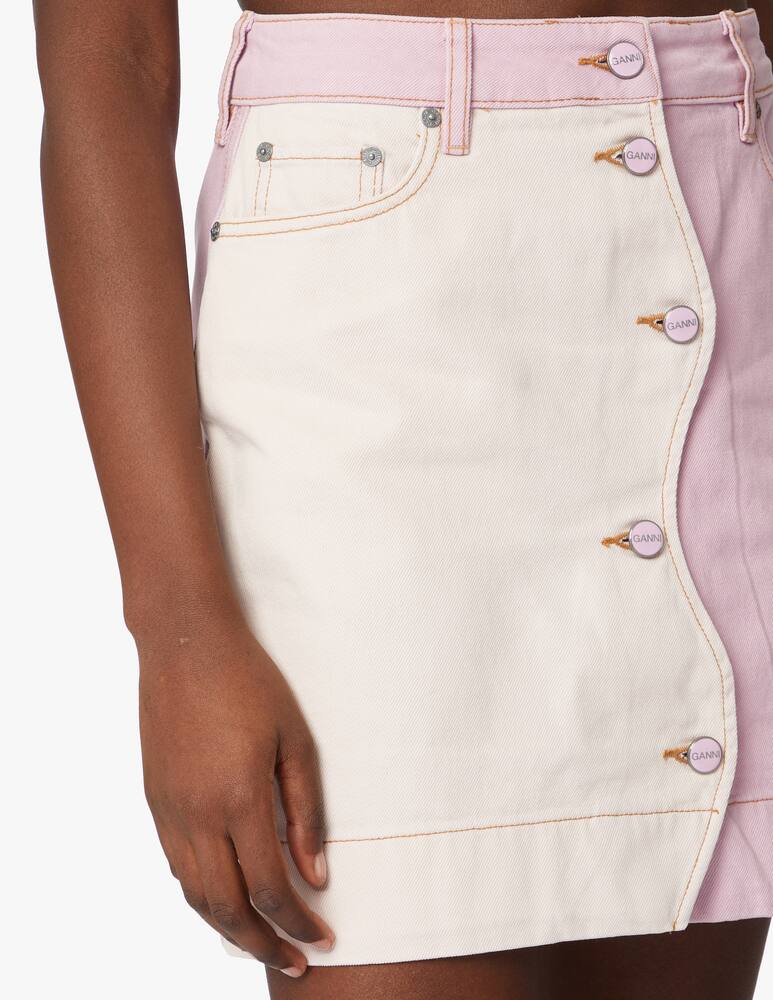 rinascente Ganni Denim mini skirt - pink