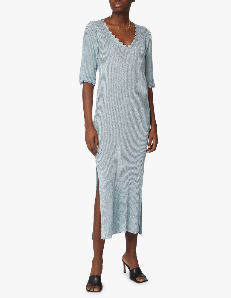 rinascente Ganni Lurex midi dress - light blue