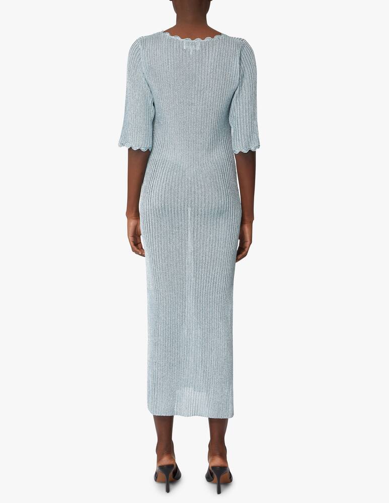 rinascente Ganni Lurex midi dress - light blue
