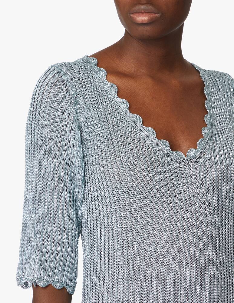 rinascente Ganni Lurex midi dress - light blue