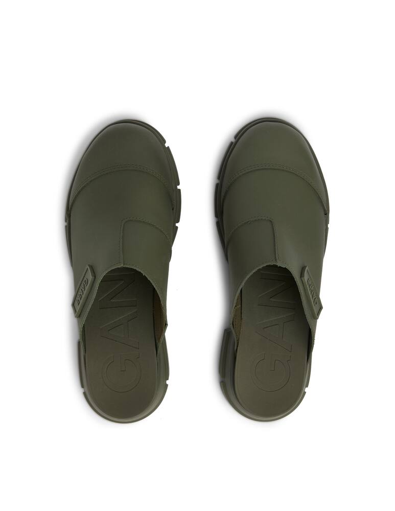 rinascente Ganni Sandali bassi in gomma riciclata - oliva