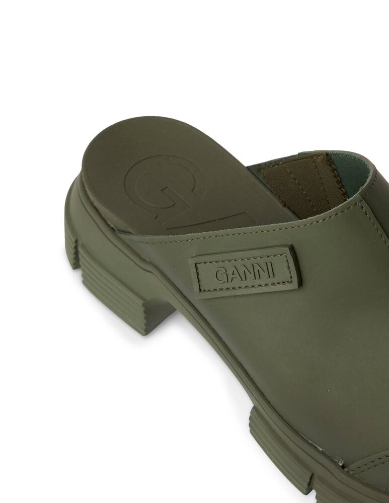 rinascente Ganni Sandali bassi in gomma riciclata - oliva