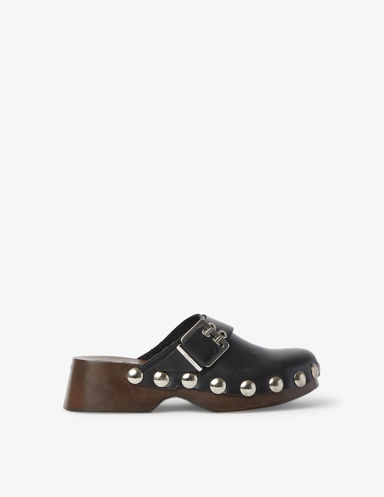 Ganni Zoccoli in pelle con borchie - nero - immagine 1 Ganni Zoccoli in pelle con borchie - nero - immagine 1