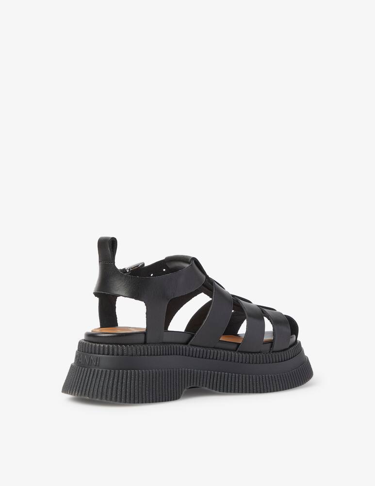 rinascente Ganni Creeper leather sandals - black