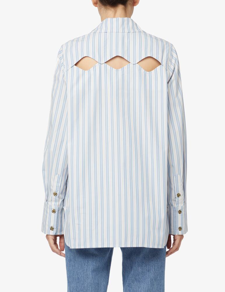 rinascente Ganni Cutout striped shirt - White