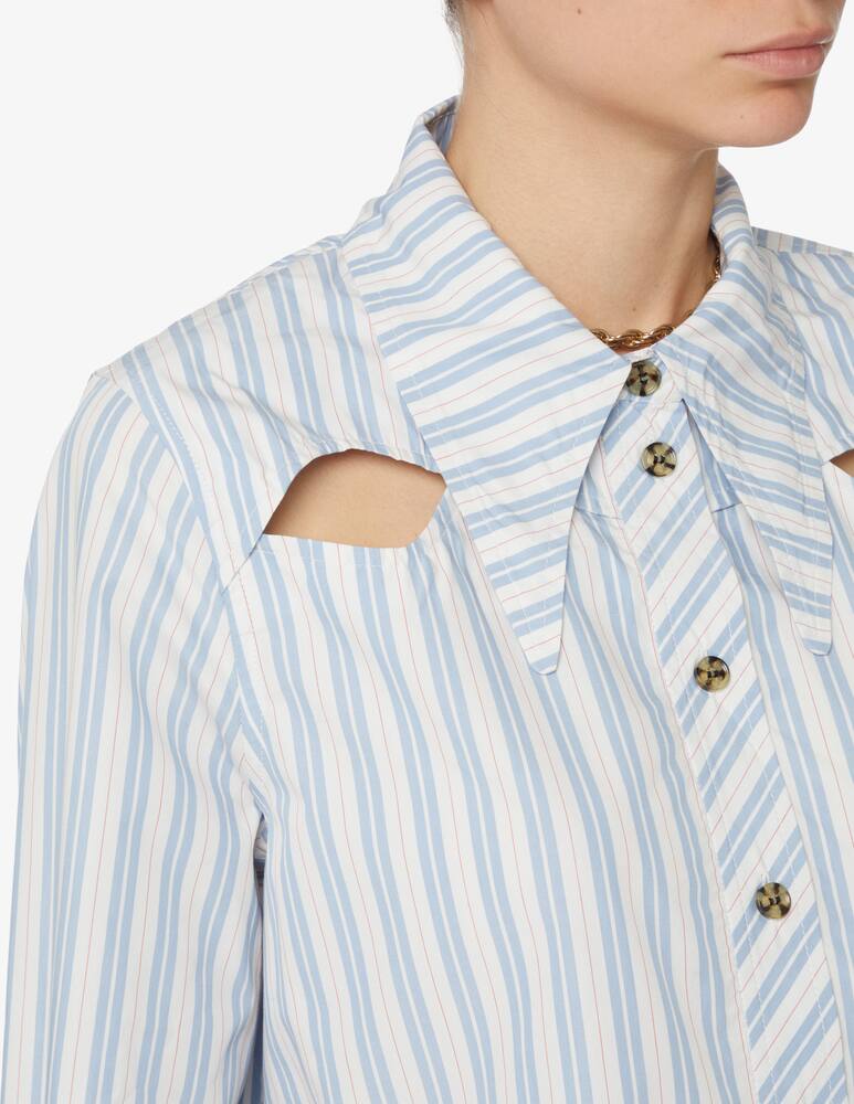 rinascente Ganni Cutout striped shirt - White