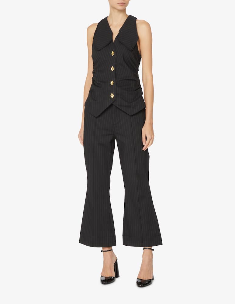 rinascente Ganni Gilet scollo grande con bottoni - Nero