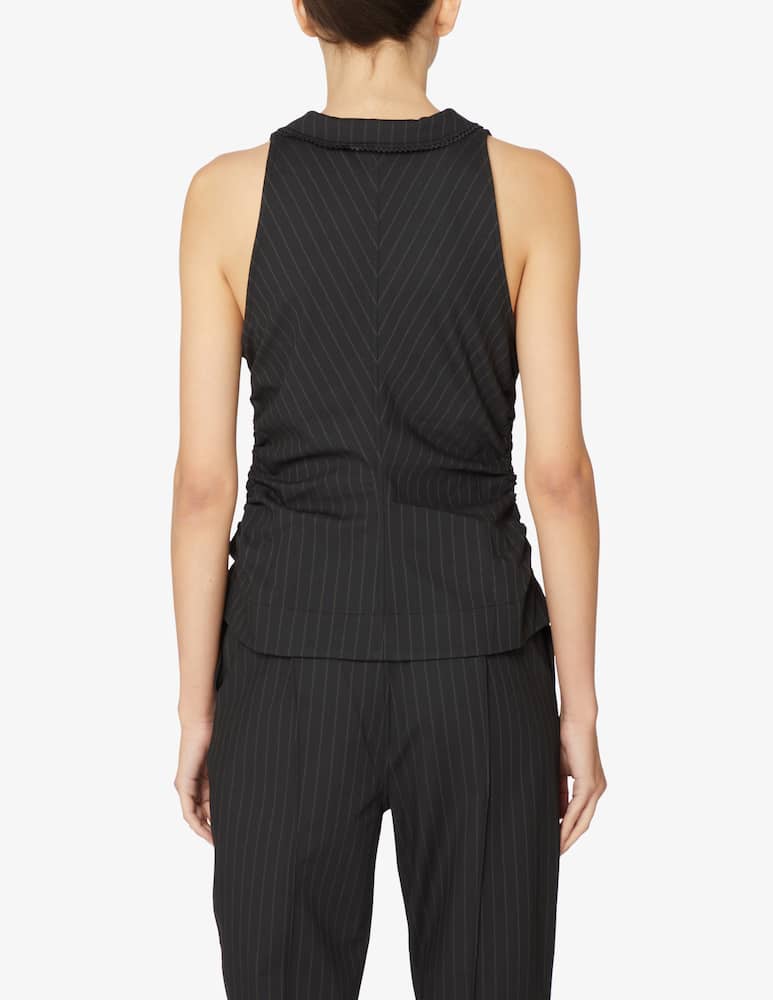 rinascente Ganni Gilet scollo grande con bottoni - Nero