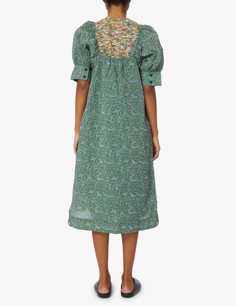 Ganni Abito midi Jacquard - Verde - immagine 3 Ganni Abito midi Jacquard - Verde - immagine 3