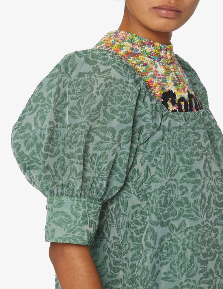 rinascente Ganni Jacquard midi dress - Green