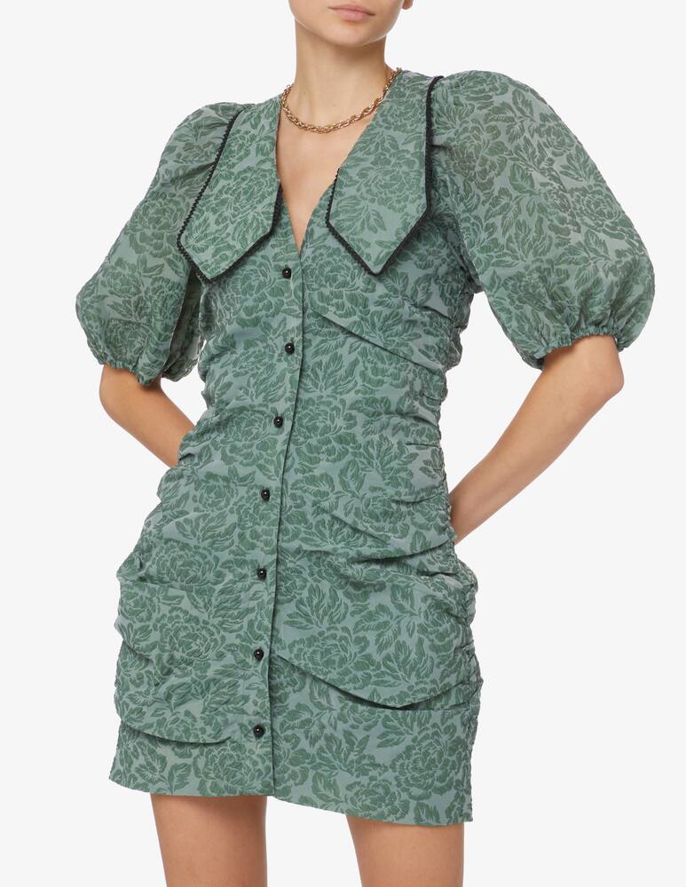 rinascente Ganni Mini dress with front buttons - Green