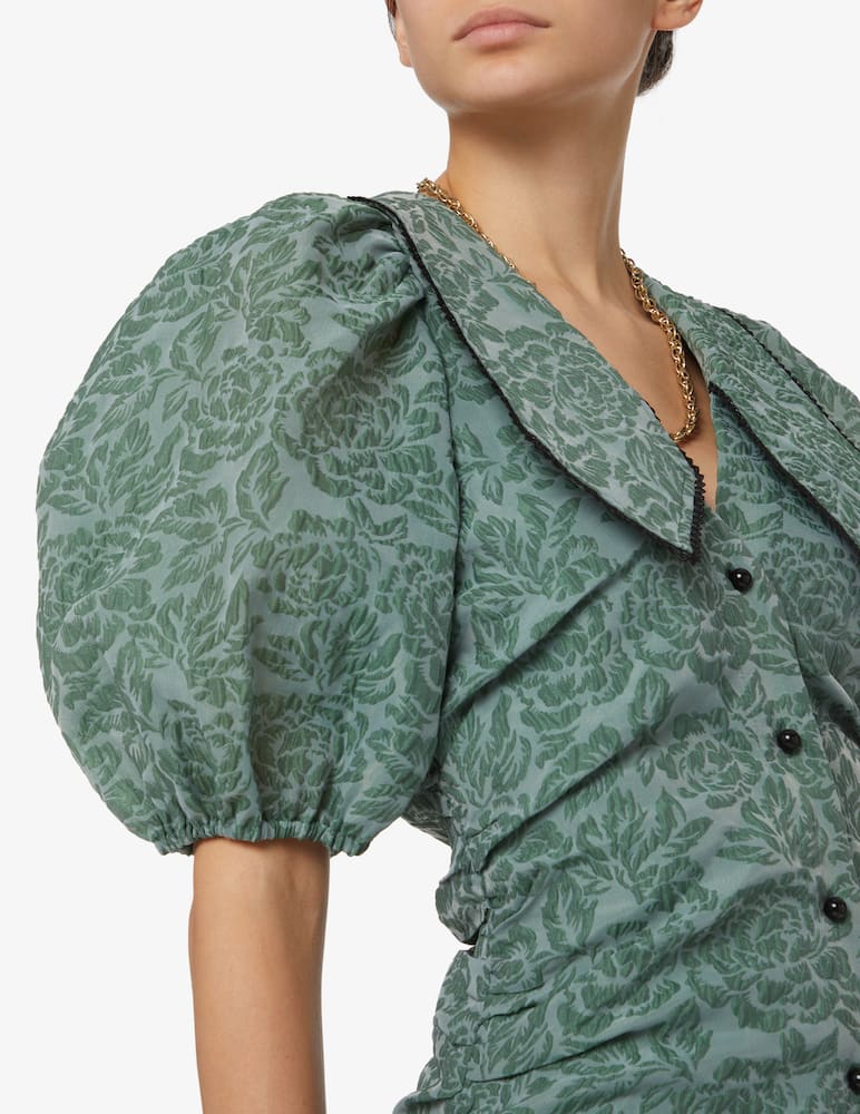 rinascente Ganni Mini dress with front buttons - Green