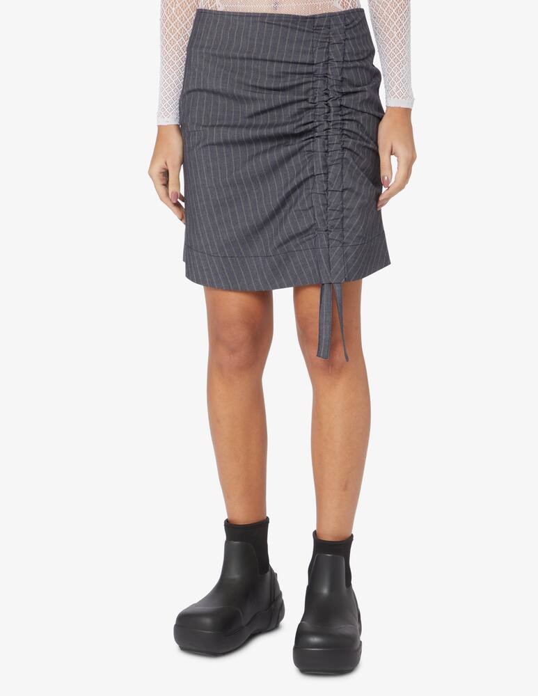 rinascente Ganni Side curl mini skirt - Grey