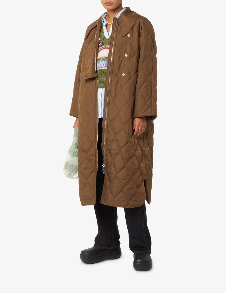 rinascente Ganni Quilted maxi coat - Brown