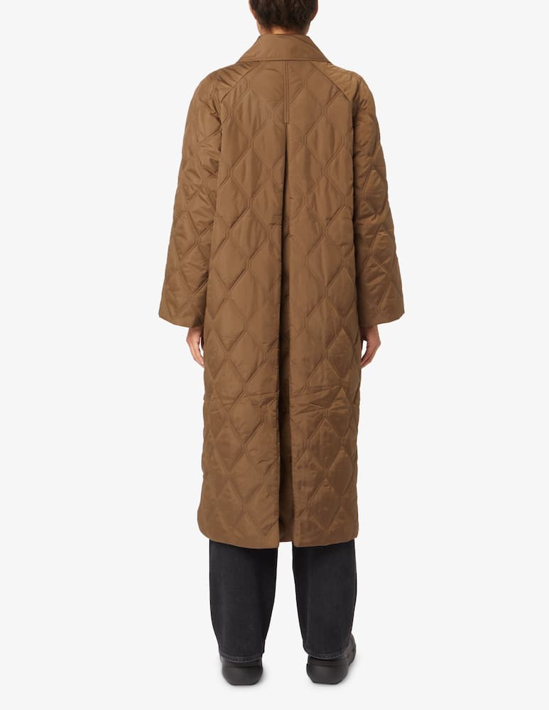 rinascente Ganni Quilted maxi coat - Brown
