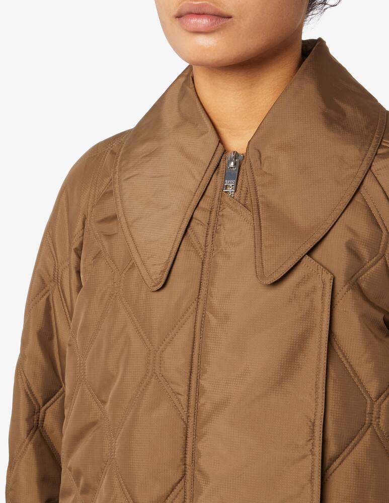 rinascente Ganni Quilted maxi coat - Brown