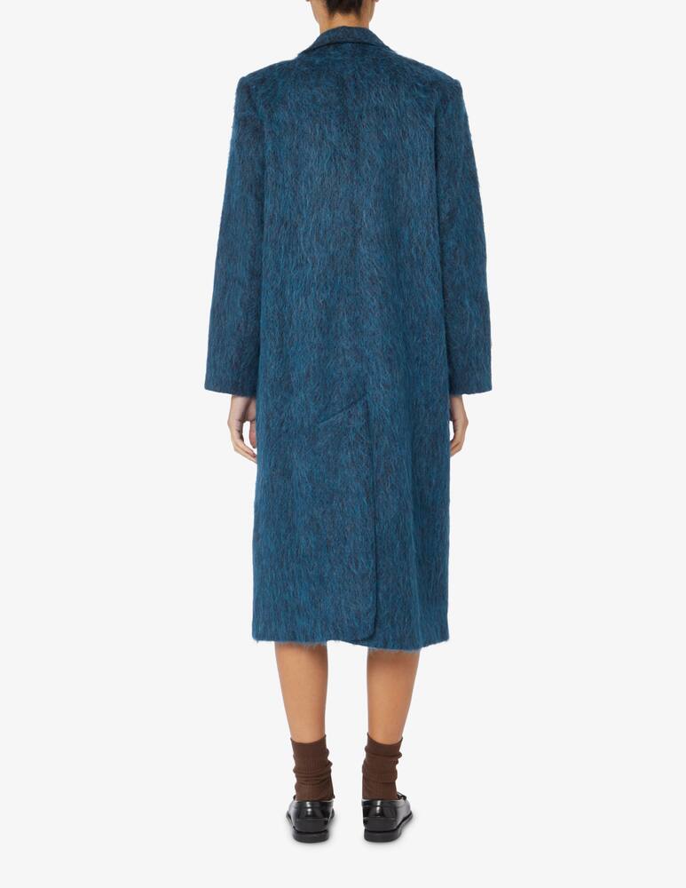rinascente Ganni Fluffy midi coat - Blue