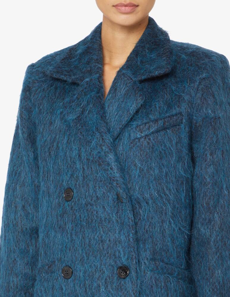 rinascente Ganni Fluffy midi coat - Blue
