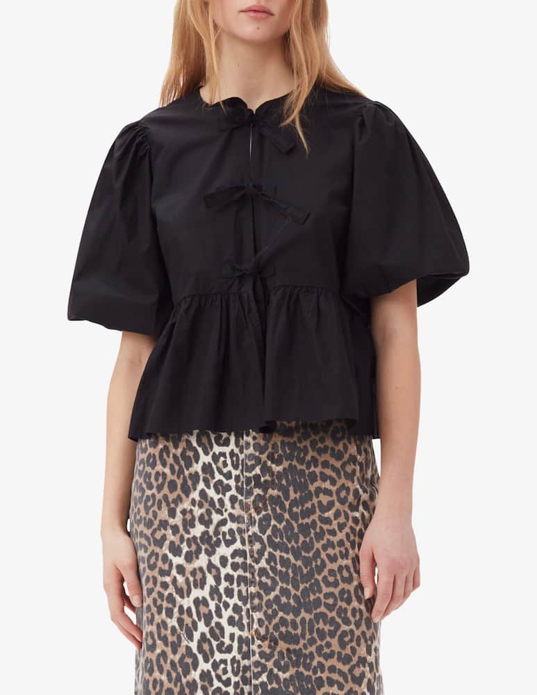 rinascente Ganni Blusa peplo in cotone