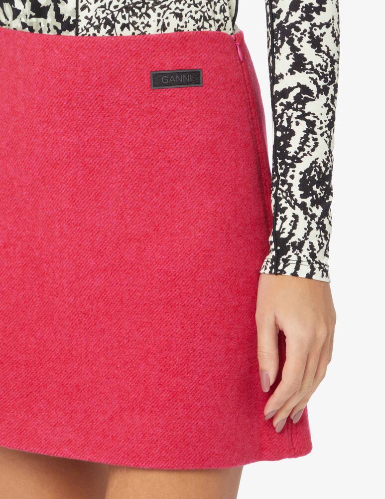 rinascente Ganni Gonna mini in lana - Rosso