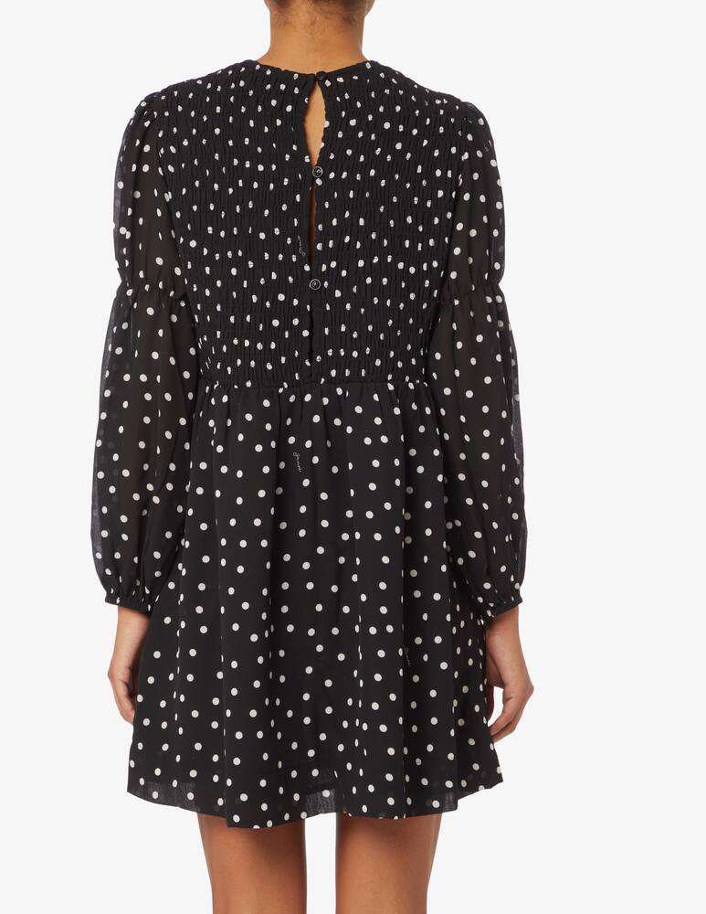 rinascente Ganni Mini dress with round neck and long sleeves - Black