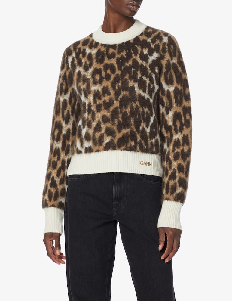 rinascente Ganni Maglione girocollo crop - Marrone